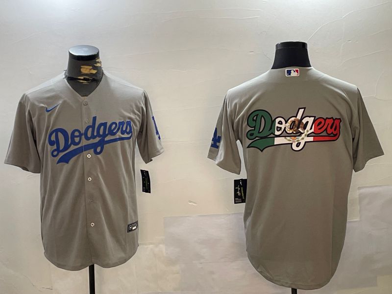 Men Los Angeles Dodgers Blank Grey Game 2024 Nike MLB Jersey style 12163